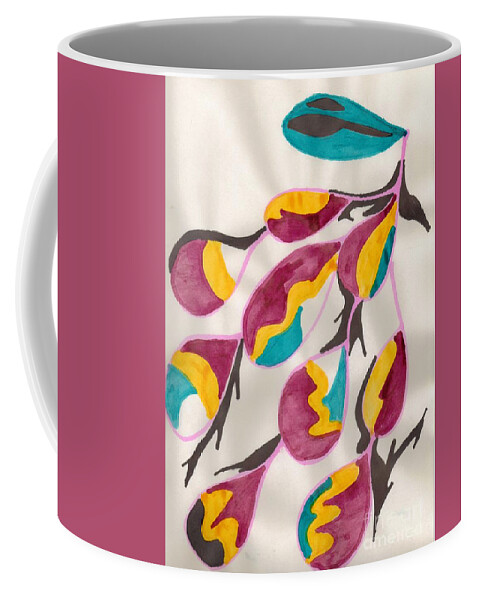 Grapes Coffee Mug featuring the mixed media Wine Grapes by Mary Mikawoz
