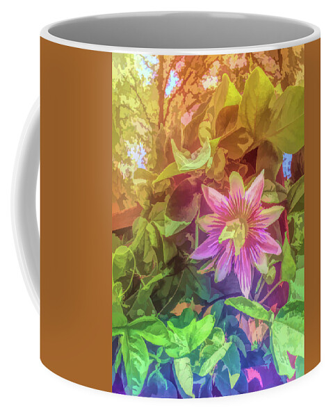 Passion Flower Coffee Mug featuring the photograph Graphic Rainbow Passion Flower 3 by Aimee L Maher ALM GALLERY