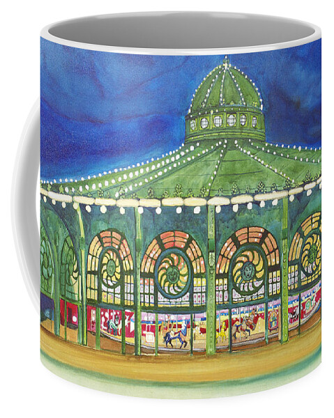 Night Paintings Of Asbury Park Coffee Mug featuring the painting Grasping the Memories by Patricia Arroyo