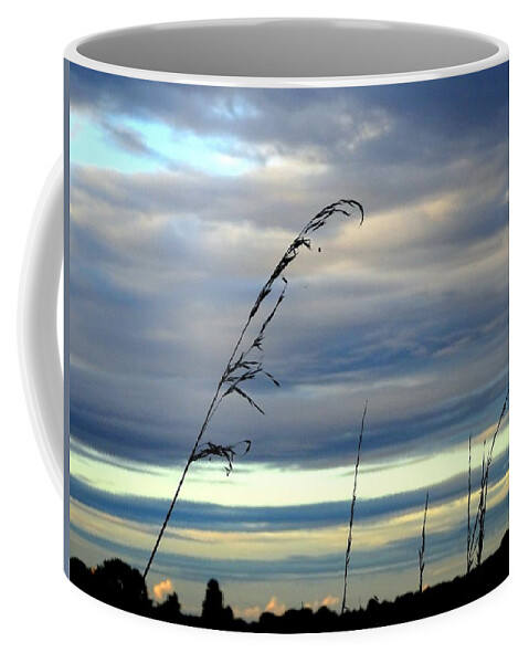 Sky Coffee Mug featuring the photograph Grass against abstract sky by Susan Baker