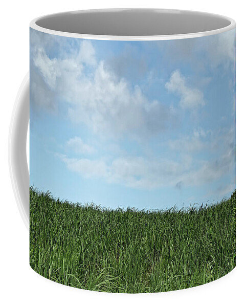 Landscape Coffee Mug featuring the photograph Grass and sky, Barbados 2009 by Chris Honeyman