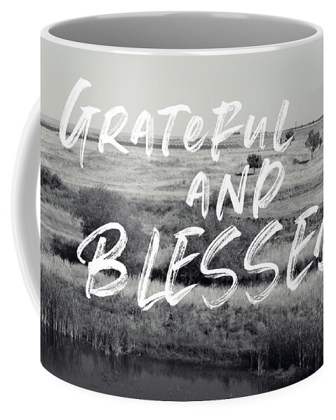 Orchard Coffee Mug featuring the mixed media Grateful and Blessed- Art by Linda Woods by Linda Woods