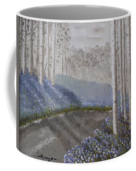 Grayscale Coffee Mug featuring the painting Grayscale Bluebells by Stephen Krieger