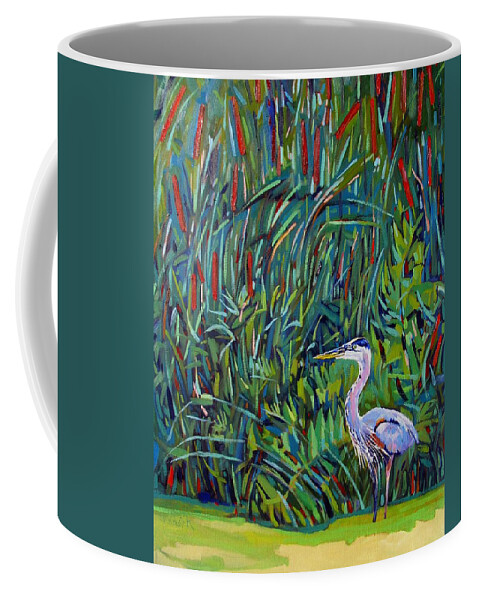 Great Coffee Mug featuring the painting Great Blue by Phil Chadwick