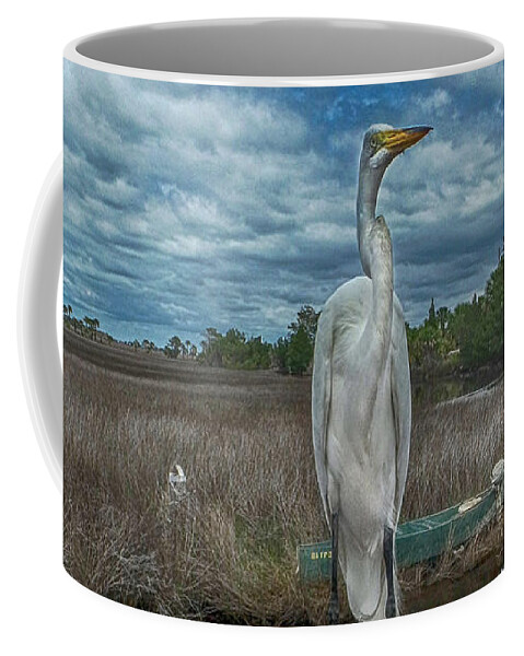 Egret Coffee Mug featuring the photograph Great Egret by Judy Hall-Folde