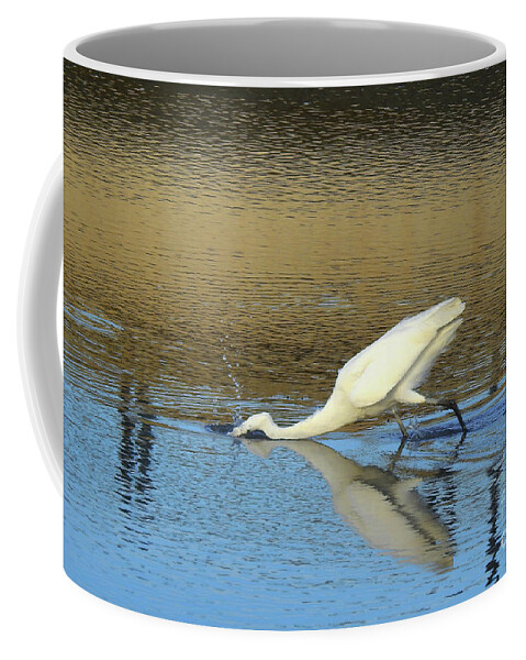 Great-egret-egrets Coffee Mug featuring the photograph Great Egret - The Strike by Scott Cameron