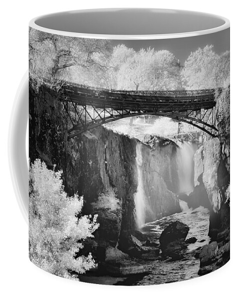 Great Falls State Park Coffee Mug featuring the photograph Great Falls Paterson NJ BW by Susan Candelario