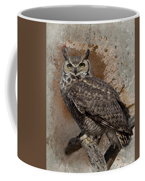 Alert Coffee Mug featuring the photograph Great Horned Owl by Teresa Wilson