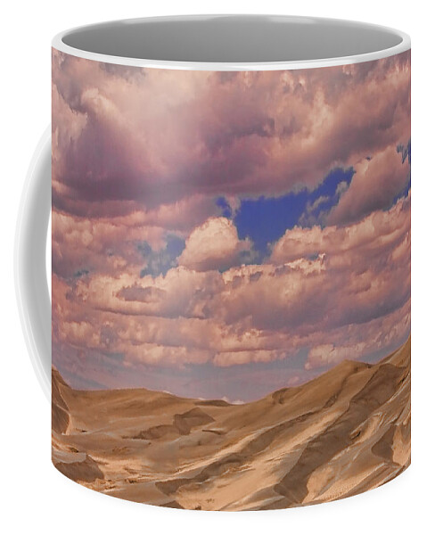 the Great Colorado Sand Dunes Coffee Mug featuring the photograph Great Sand Dunes and Great Clouds by James BO Insogna