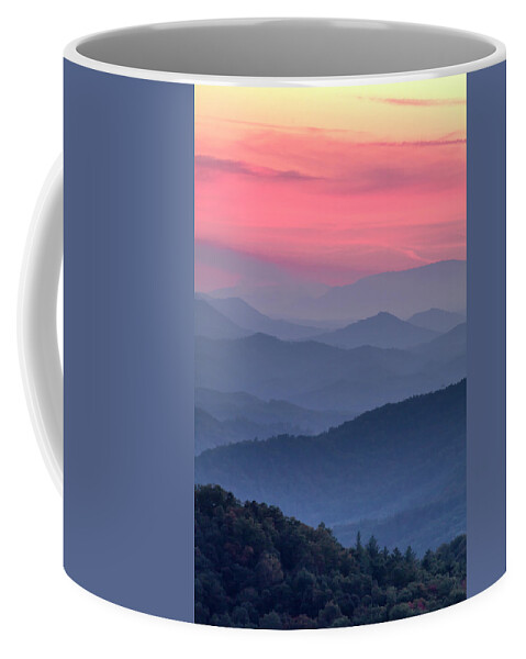 Foothills Parkway West Coffee Mug featuring the photograph Great Smoky Mountain Sunset by Teri Virbickis