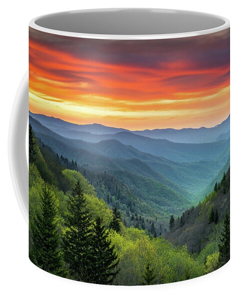 Great Smoky Mountains Coffee Mug featuring the photograph Great Smoky Mountains National Park Gatlinburg TN Scenic Landscape by Dave Allen
