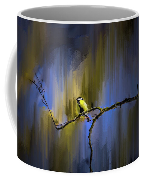 Great Tit Coffee Mug featuring the photograph Great tit on branch #h3 by Leif Sohlman