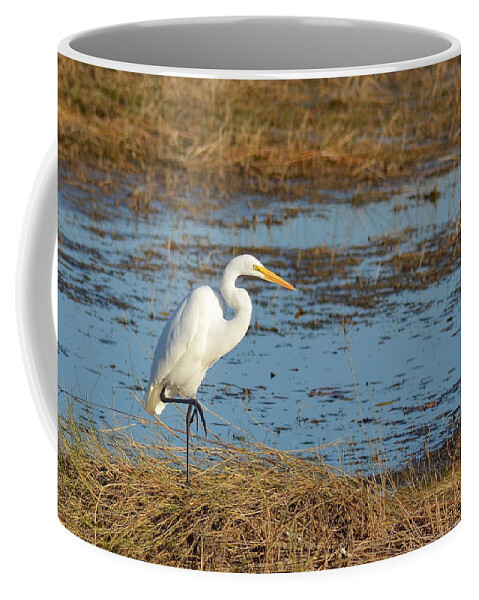 Great White Heron Coffee Mug featuring the photograph Great White Heron by Carla Parris