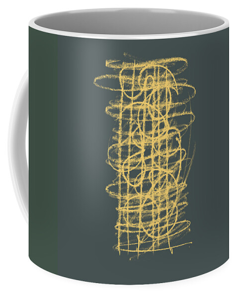 Green Coffee Mug featuring the painting Green and Gold 1 by Julie Niemela