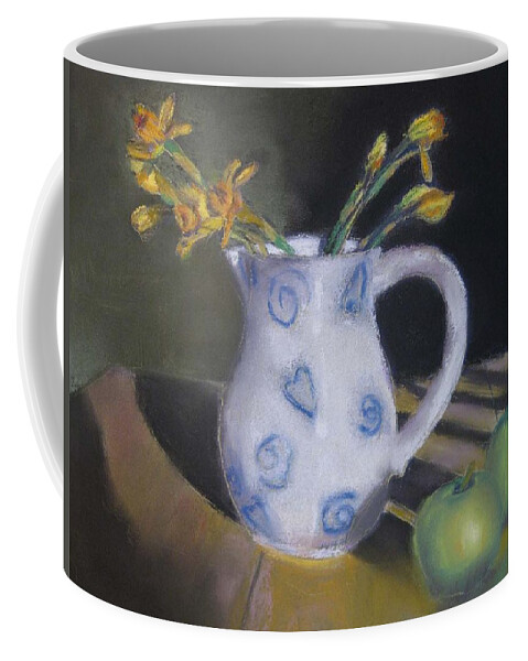 Still Life Coffee Mug featuring the pastel Green Apples by Constance Gehring