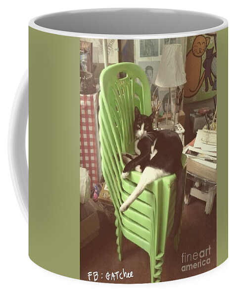 Sitting Coffee Mug featuring the photograph Green Chair Sitting by Sukalya Chearanantana