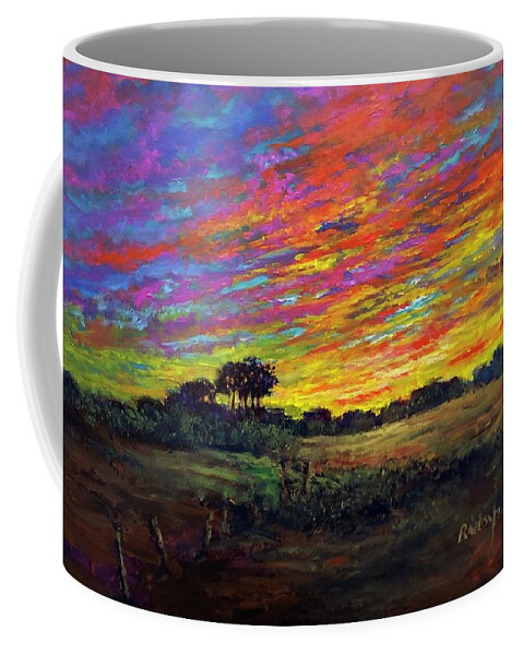 Sunset Coffee Mug featuring the painting Green Darkness by Rand Burns