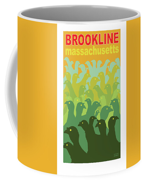 Brookline Turkeys Coffee Mug featuring the digital art Green Fields of Brookline by Caroline Barnes