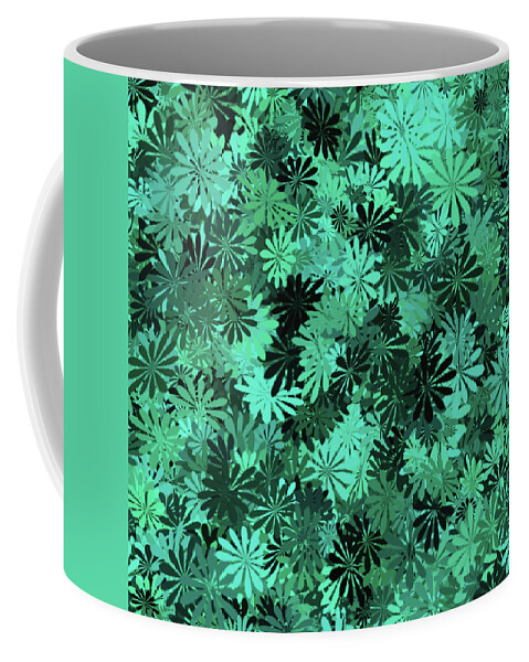 Flower Coffee Mug featuring the digital art Green Floral Pattern by Aimee L Maher ALM GALLERY