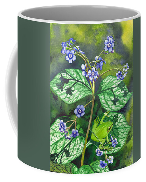 Frog Coffee Mug featuring the painting Green Frog by Catherine G McElroy