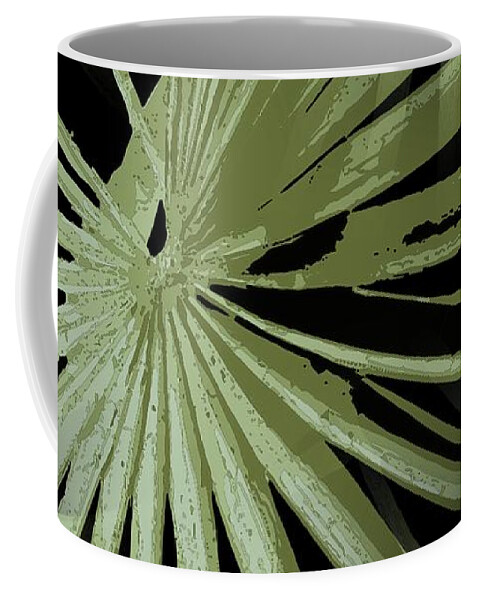 Black Coffee Mug featuring the painting Green On Black Tropical Vibes Beach Palmtree Vector by Taiche Acrylic Art