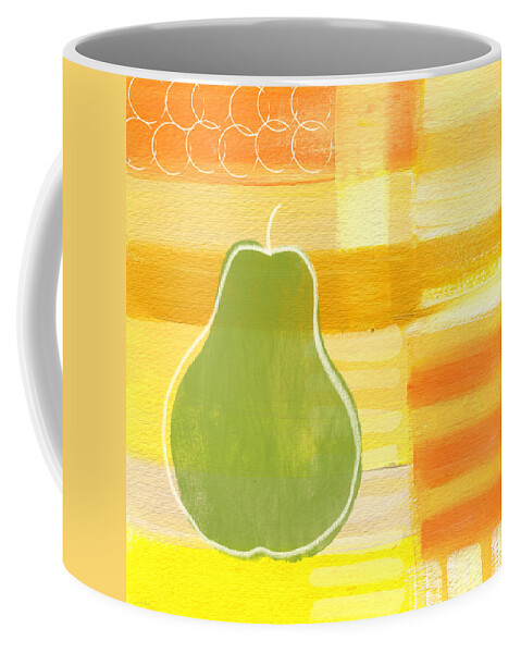 Pear Coffee Mug featuring the painting Green Pear- Art by Linda Woods by Linda Woods