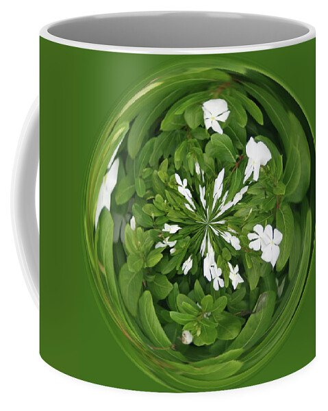 Flowers Coffee Mug featuring the photograph Green-White Orb by Bill Barber