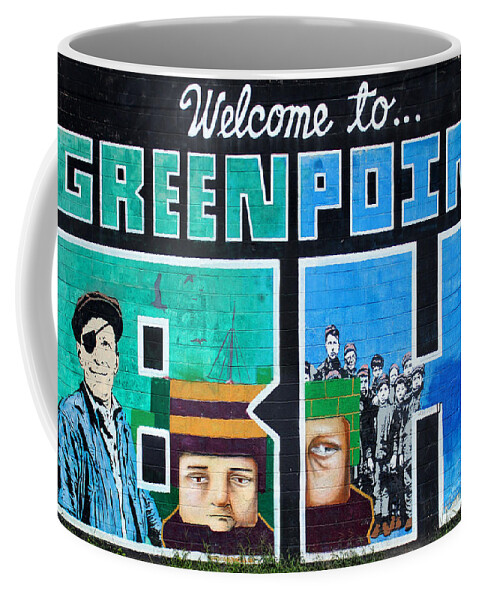 Art Coffee Mug featuring the photograph GreenPoint Brooklyn Wall Graffiti by Nina Bradica