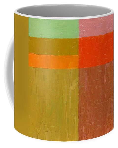 Paint Coffee Mug featuring the painting Greens and Reds by Michelle Calkins
