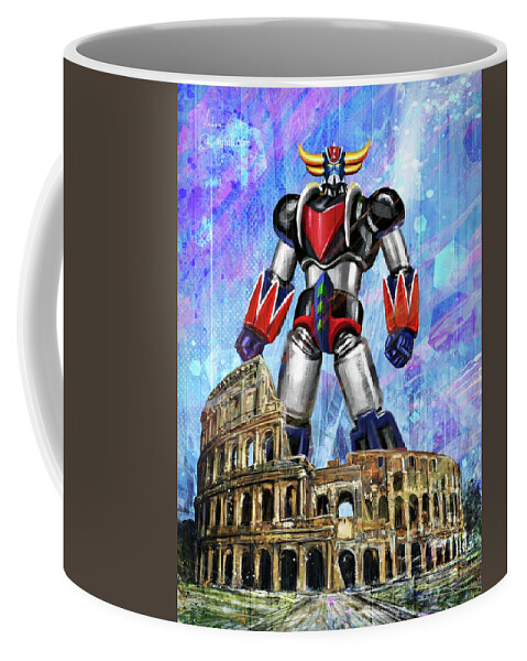 Sci-fi Coffee Mug featuring the digital art Grendizer Colosseum by Andrea Gatti