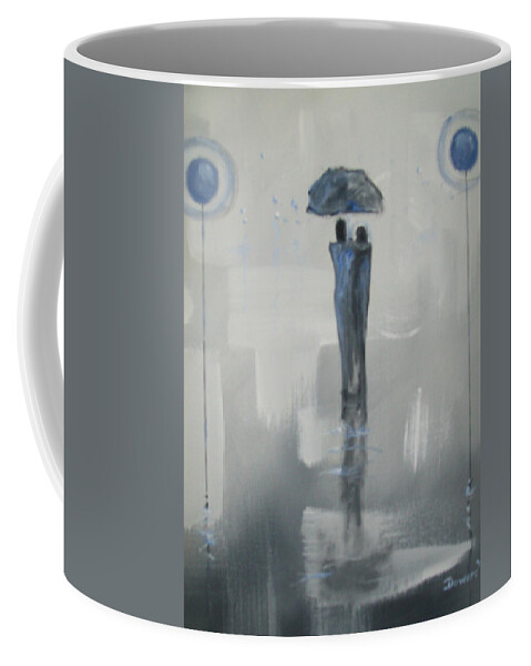 Art Coffee Mug featuring the painting Grey Day Romance by Raymond Doward