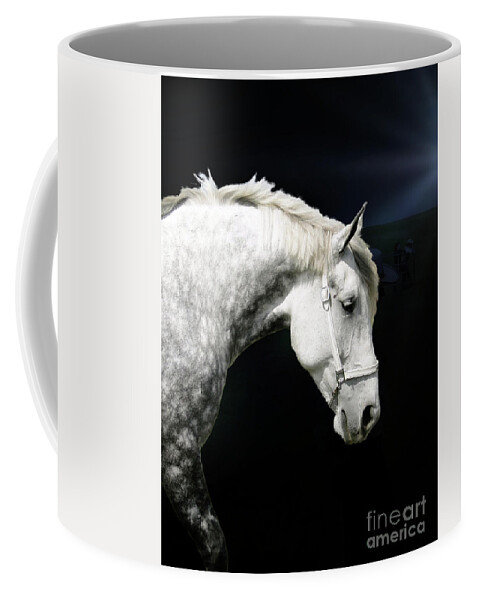 Grey Coffee Mug featuring the photograph Grey Percheron Beauty II by Al Bourassa