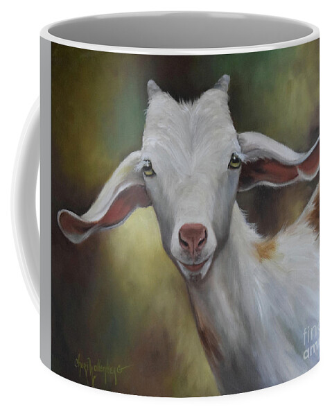 Goat Painting Coffee Mug featuring the painting Groady The Goat by Cheri Wollenberg
