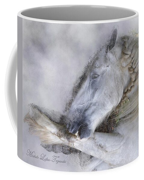 Horse Coffee Mug featuring the photograph Grooming by Michele A Loftus