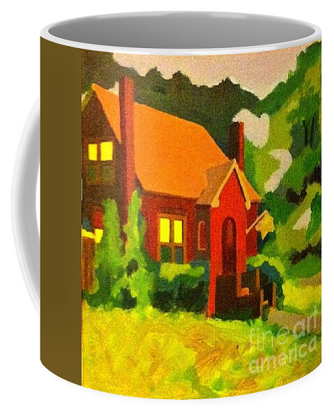 House Coffee Mug featuring the painting grove residence washington DC by Debra Bretton Robinson