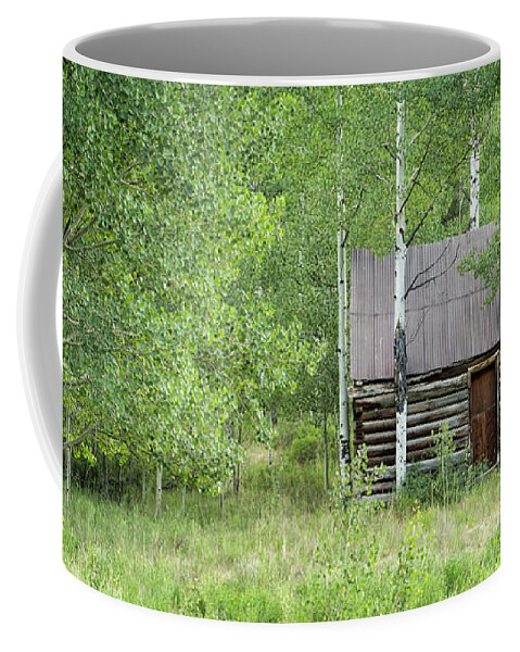 Cabin Coffee Mug featuring the photograph Growing Up All Around by Denise Bush