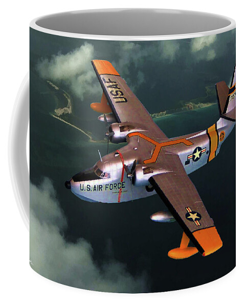 Usaf Coffee Mug featuring the digital art Grumman HU-16 Albatross Oil by Tommy Anderson