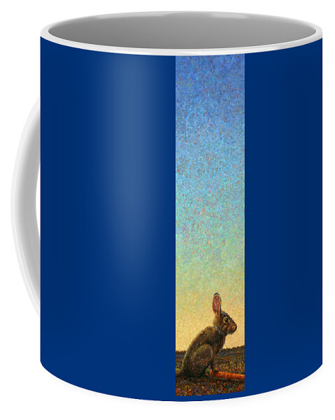 Rabbit Coffee Mug featuring the painting Guard by James W Johnson