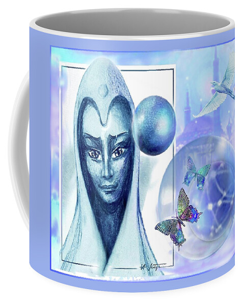 Guardian Coffee Mug featuring the mixed media Guardian by Hartmut Jager