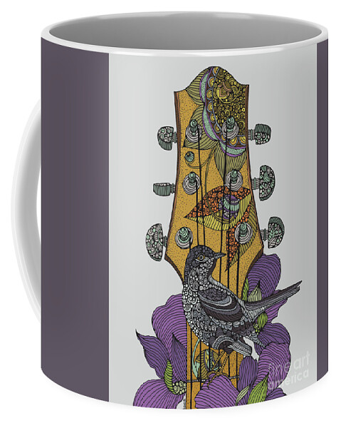 Guitar Coffee Mug featuring the digital art Guitar Bird by MGL Meiklejohn Graphics Licensing