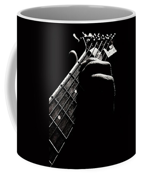 Guitar Coffee Mug featuring the painting Guitars details - 01 by AM FineArtPrints
