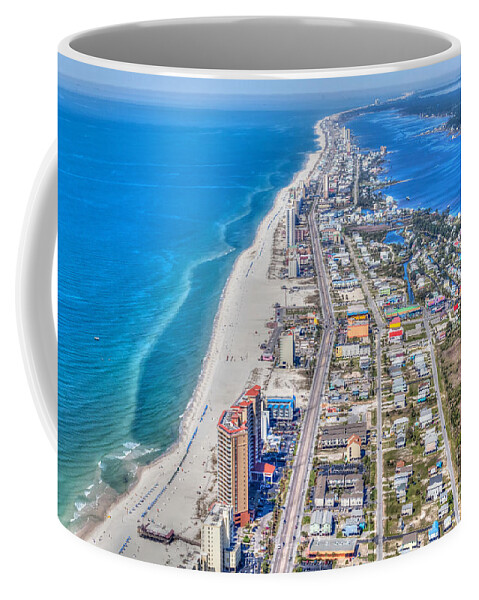 Gulf Shores Coffee Mug featuring the photograph Gulf Shores Beach Looking W by Gulf Coast Aerials -