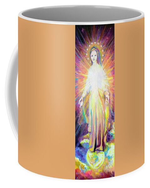 Mother Mary Coffee Mug featuring the painting Hail Holy Queen by Steve Gamba