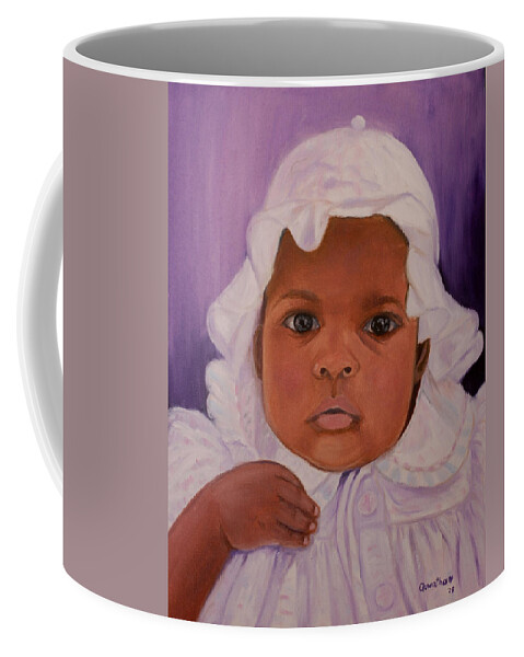 Haiti Coffee Mug featuring the painting Haitian Baby Orphan by Quwatha Valentine