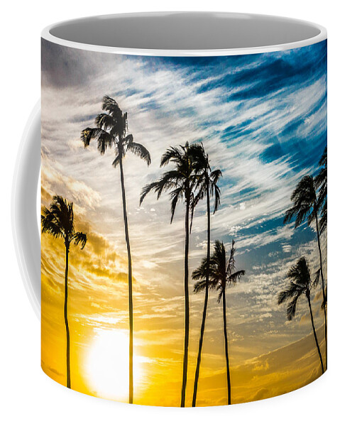 Sea Life Coffee Mug featuring the photograph Haleiwa Palms by Leonardo Dale