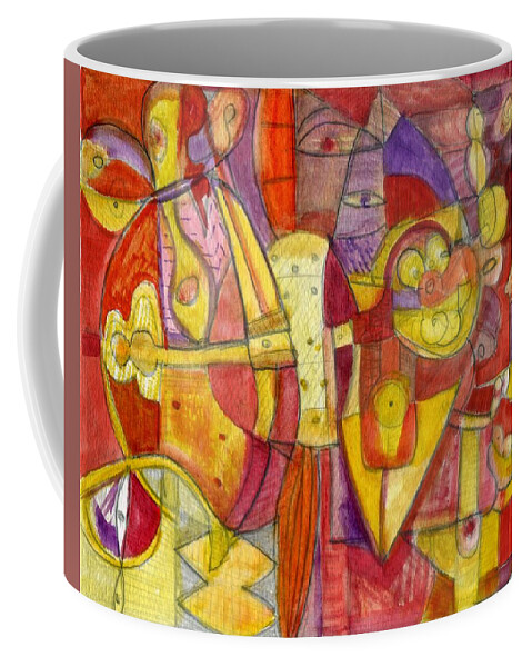Abstract Art Coffee Mug featuring the painting Hallelujah by Stephen Lucas