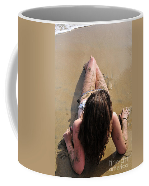 Girl Coffee Mug featuring the photograph Hand me a Beer by Robert WK Clark