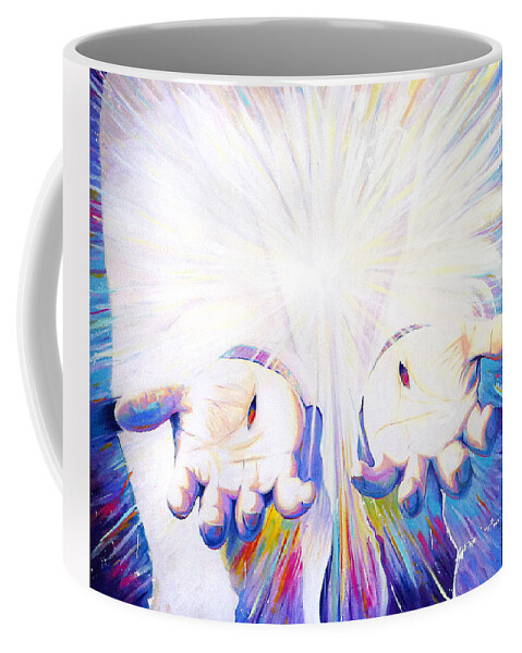 Resurrection Coffee Mug featuring the painting Hands by Steve Gamba