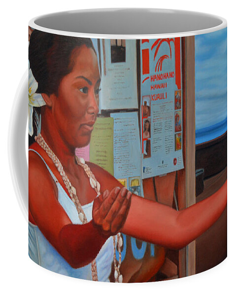 Hula Dancer Coffee Mug featuring the painting Hanohano Hawaii Kuauli by Thu Nguyen