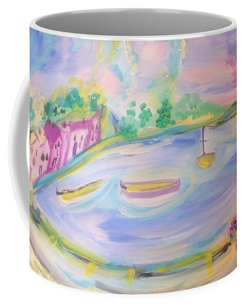 Bay Coffee Mug featuring the painting Happiness Bay by Judith Desrosiers